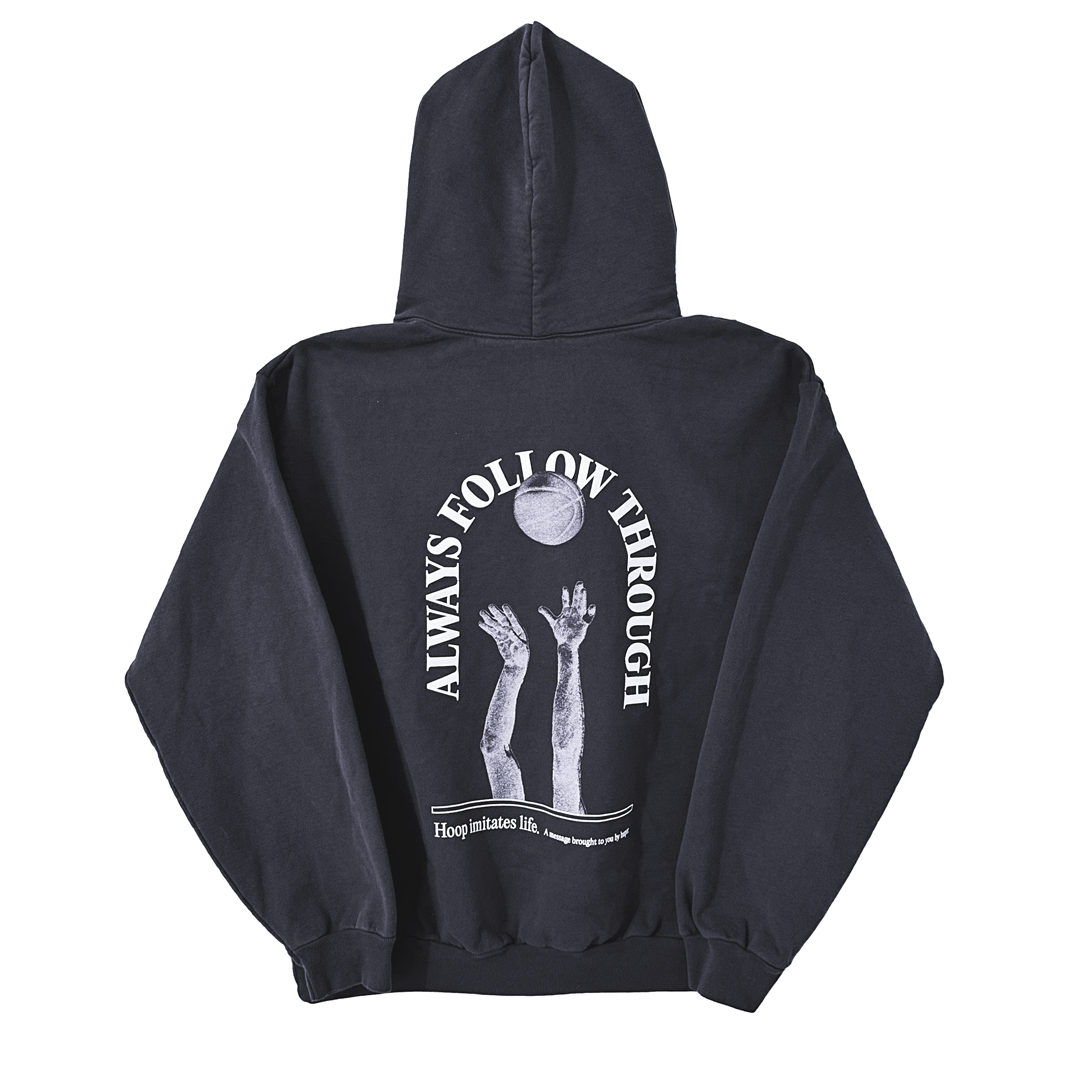 Always Follow Through Hoodie - Washed Slate